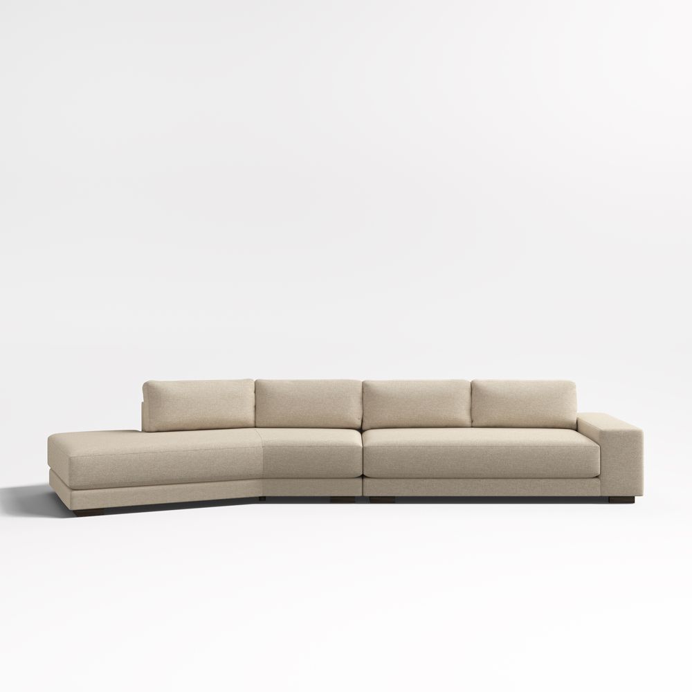 Horizon 2-Piece Bench Sectional Sofa with Angled Chaise Lounge