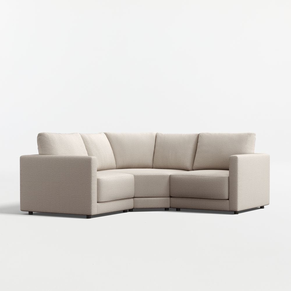 Gather Deep 3-Piece L-Shaped Small Space Wedge Sectional Sofa