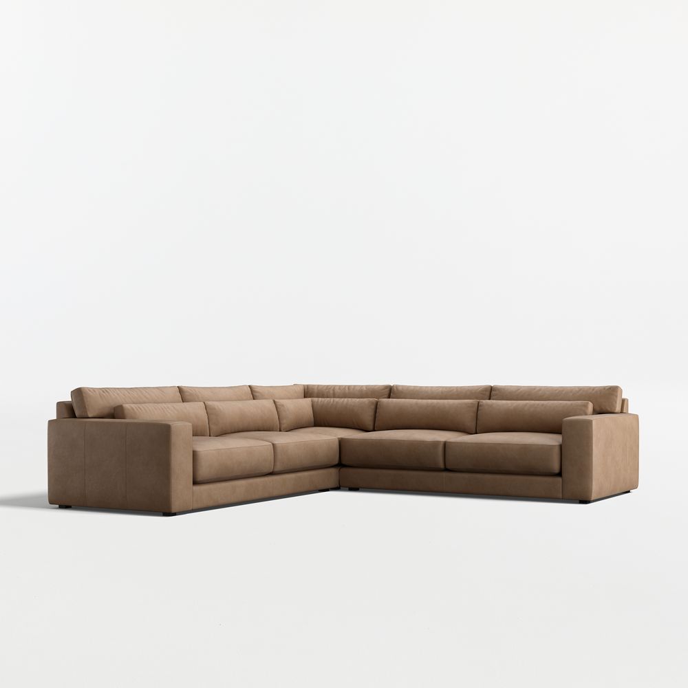 Retreat 3-Piece L-Shaped Leather Sectional Sofa