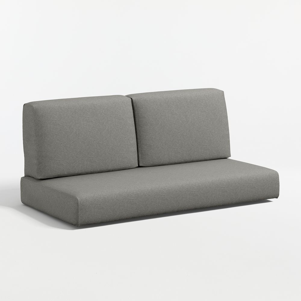 Replacement Walker Canvas Charcoal Sunbrella Outdoor Armless Loveseat Cushion