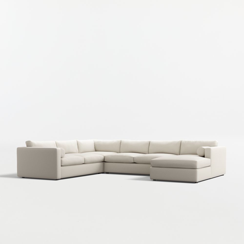 Aris Deep 4-Piece L-Shaped Sectional Sofa with Chaise Lounge