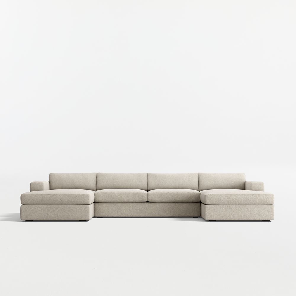 Oceanside 3-Piece U-Shaped Sectional Sofa with Double Chaise Lounge