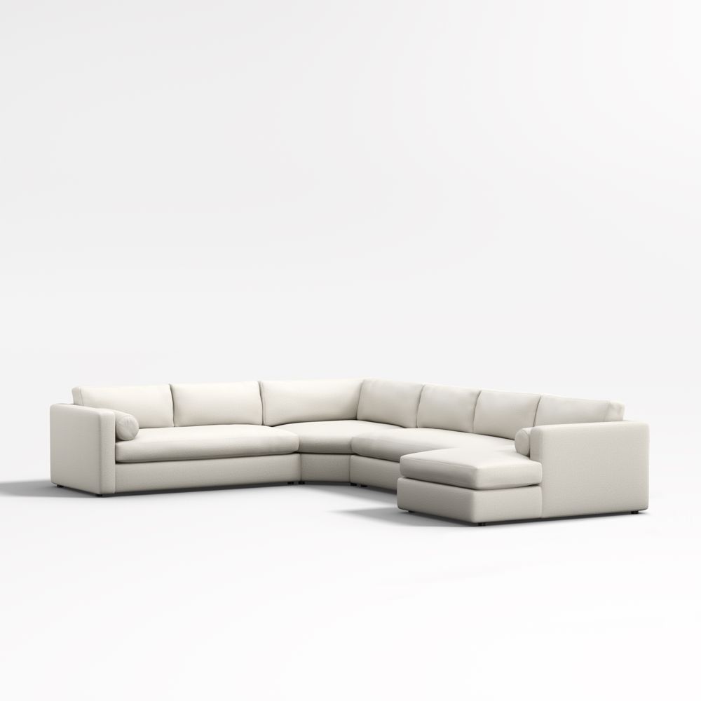 Aris 4-Piece L-Shaped Wedge Bench Sectional Sofa with Chaise Lounge