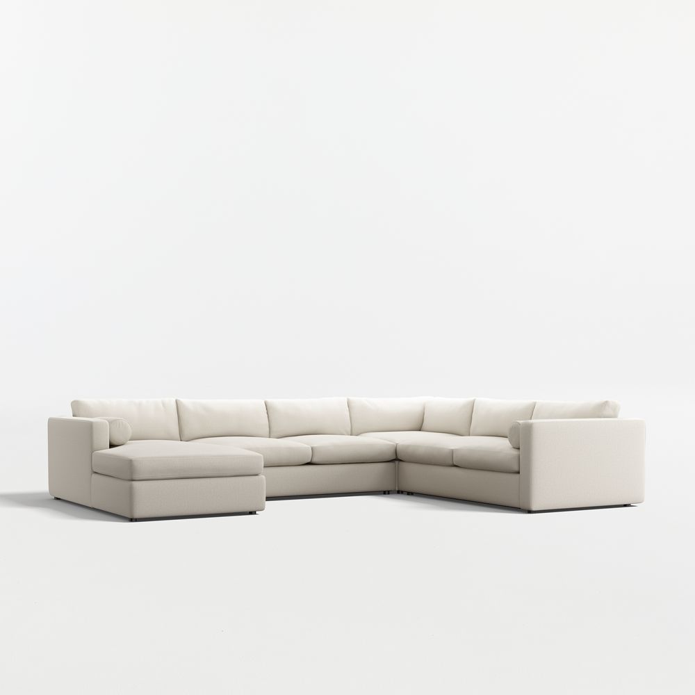 Aris Deep 4-Piece L-Shaped Sectional Sofa with Chaise Lounge