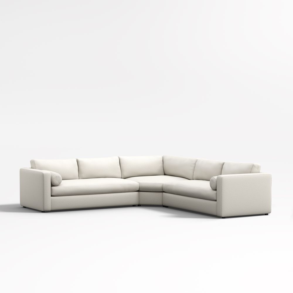 Aris 3-Piece L-Shaped Wedge Bench Sectional Sofa