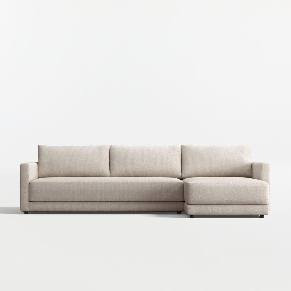 Gather Deep 2-Piece Bench Sectional Sofa with Extra Wide Chaise Lounge
