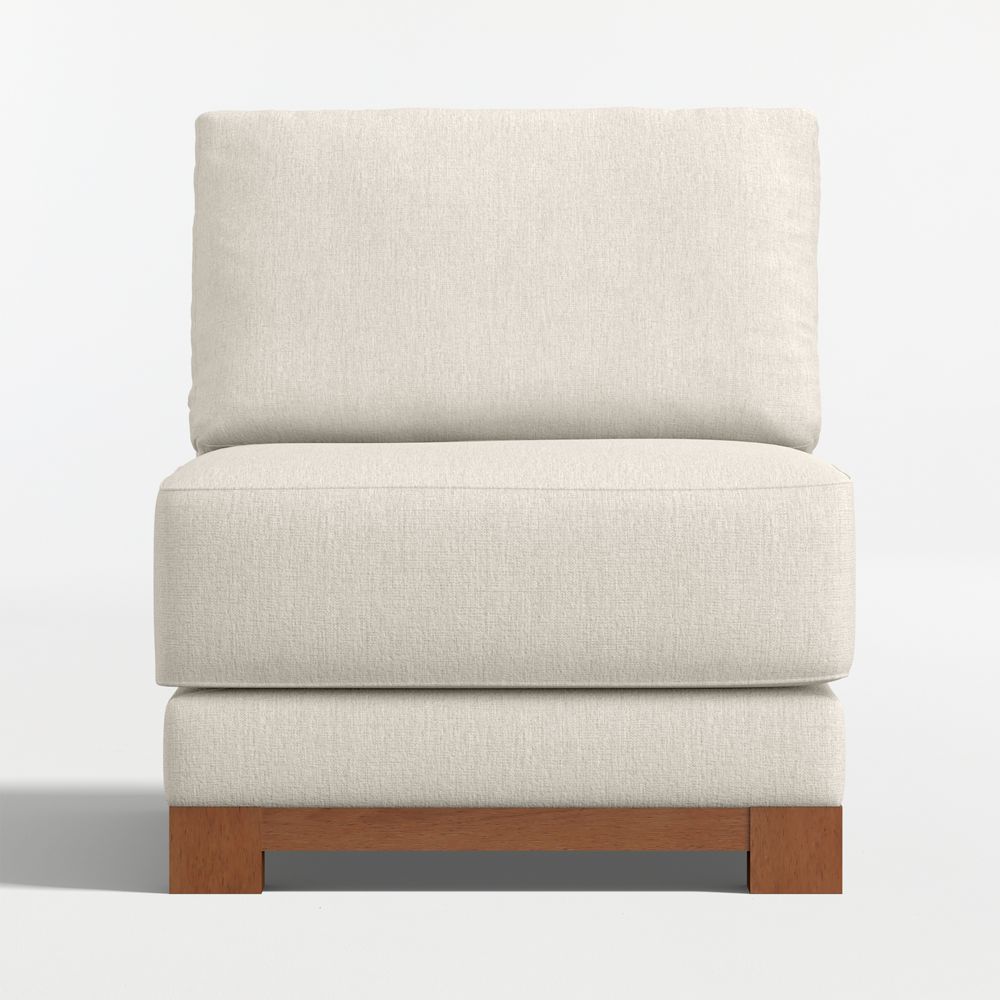 Gather Deep Wood Base Armless Chair Sectional Piece