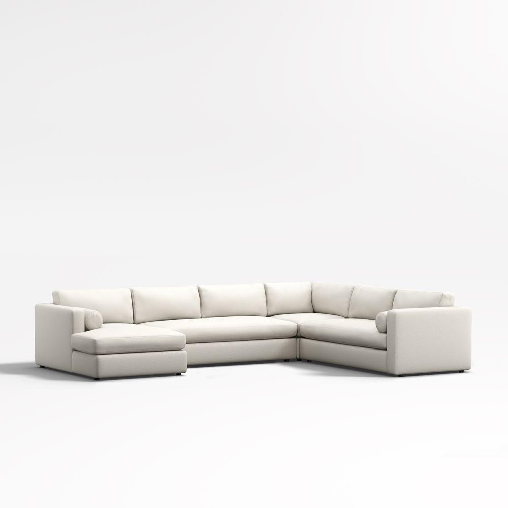 Aris 4-Piece L-Shaped Bench Sectional Sofa with Chaise Lounge