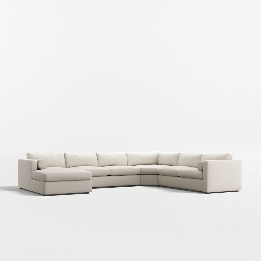 Aris 4-Piece L-Shaped Wedge Sectional Sofa with Chaise Lounge