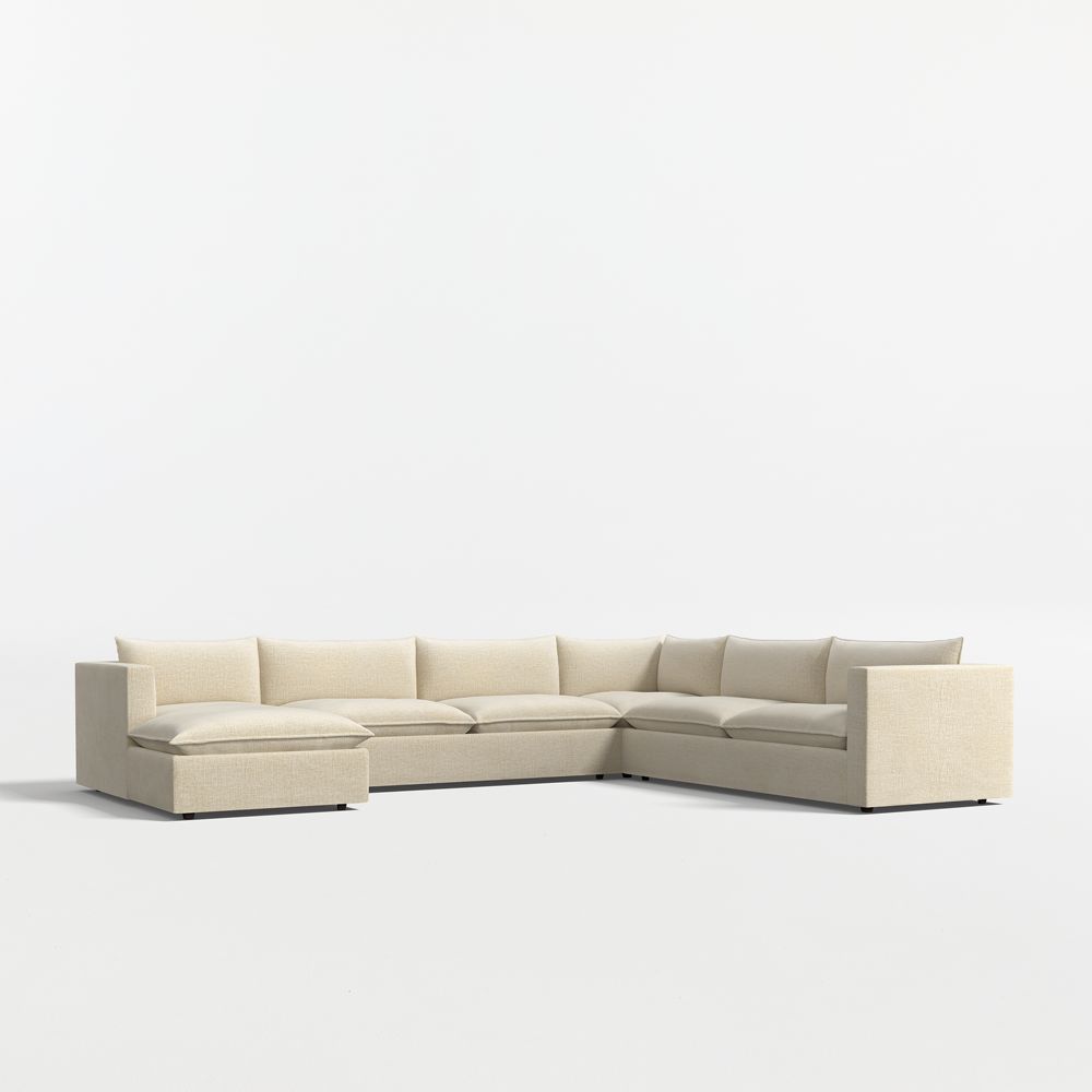 Lotus Deep Modular 4-Piece L-Shaped Sectional Sofa with Chaise Lounge