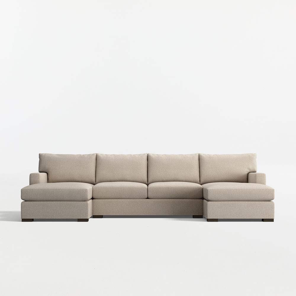 Axis 3-Piece U-Shaped Sectional Sofa with Double Chaise Lounge