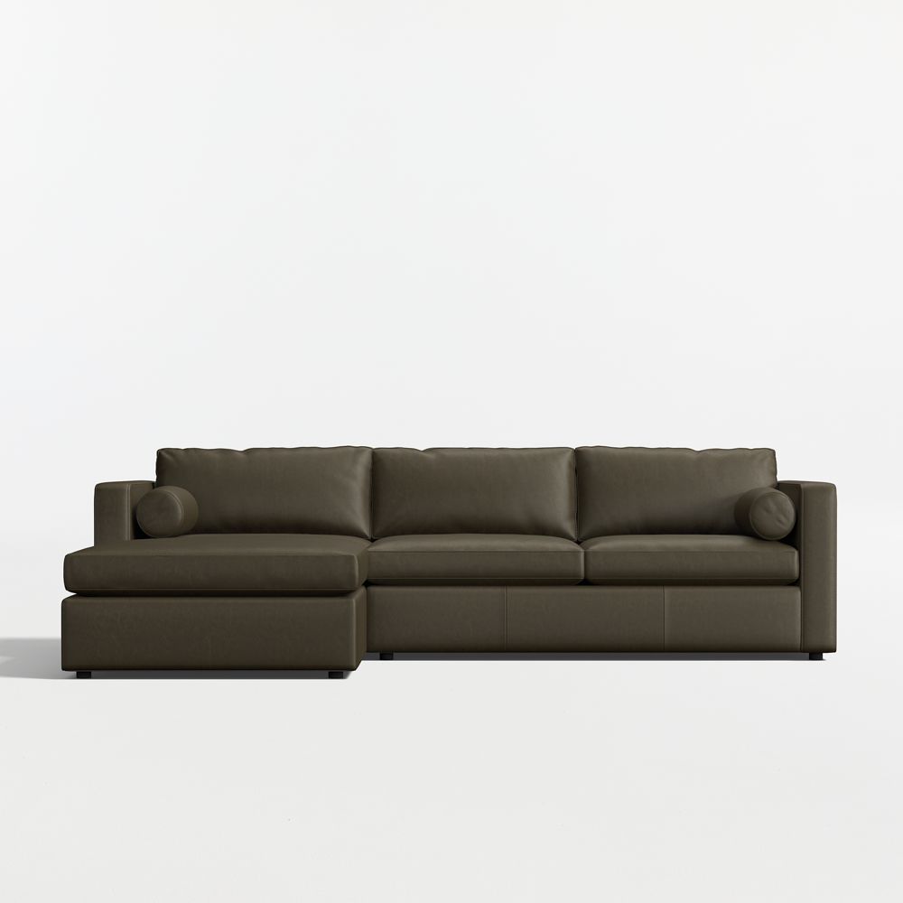 Aris 2-Piece Leather Sectional Sofa with Chaise Lounge