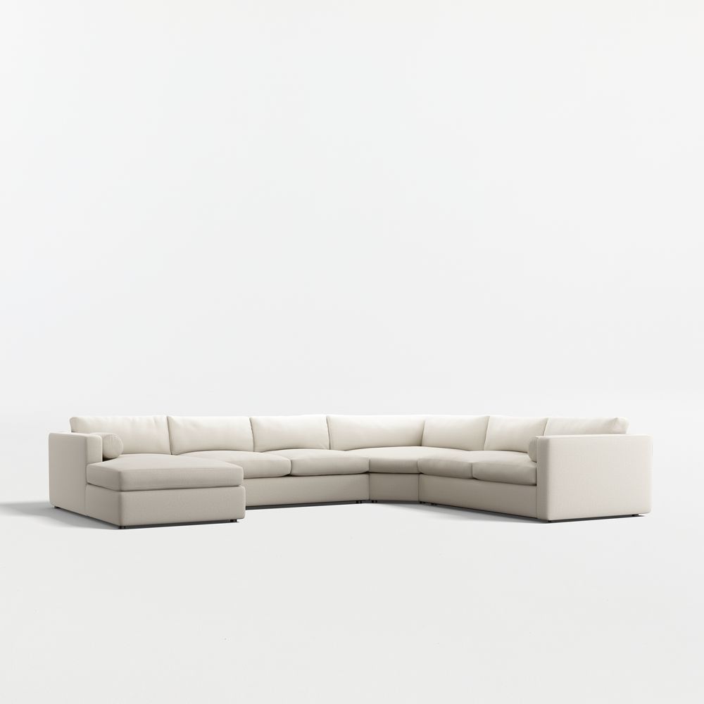 Aris Deep 4-Piece L-Shaped Wedge Sectional Sofa with Chaise Lounge