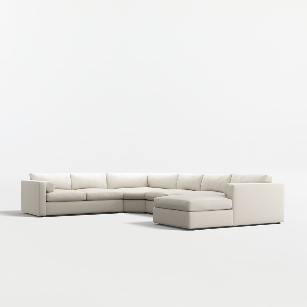 Aris Deep 4-Piece L-Shaped Wedge Sectional Sofa with Chaise Lounge