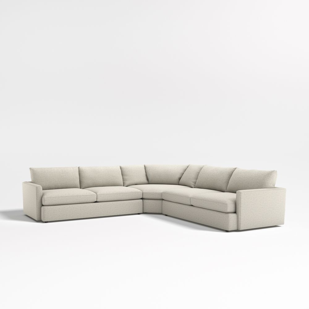 Lounge Deep 3-Piece L-Shaped Wedge Sectional Sofa