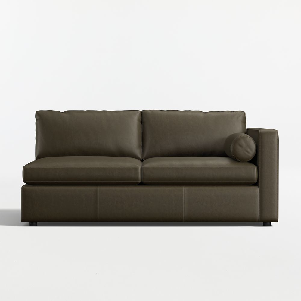 Aris Deep Leather Right-Arm Sofa Sectional Piece