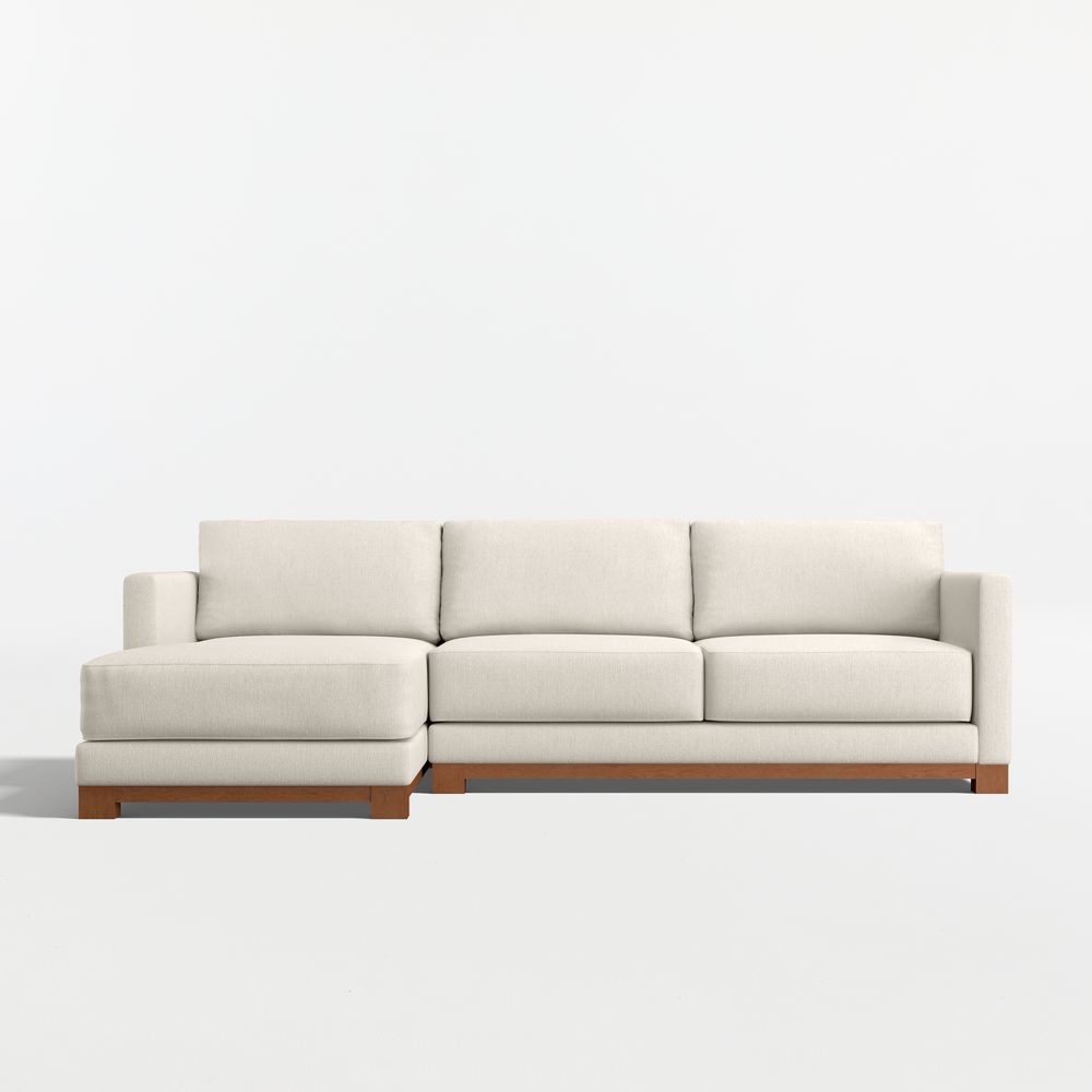 Gather Deep Wood Base 2-Piece Sectional Sofa with Chaise Lounge