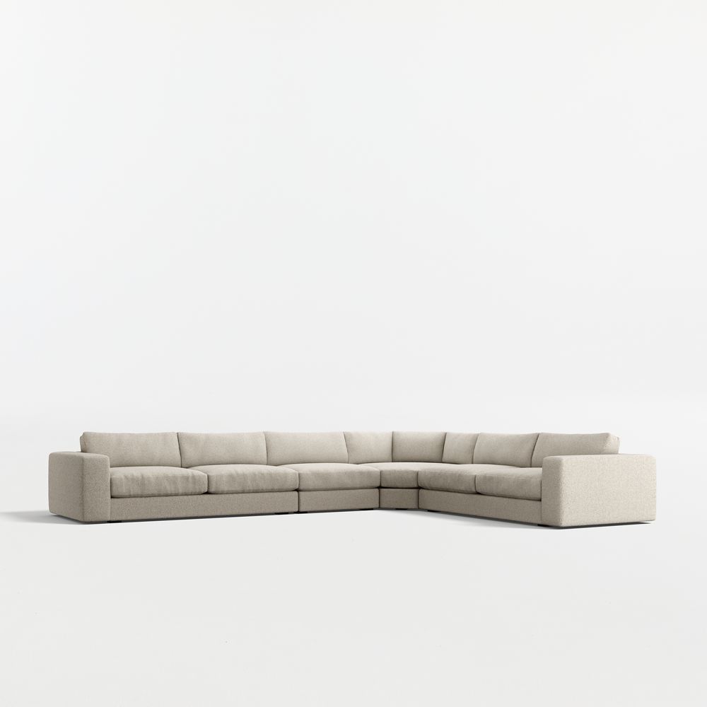 Oceanside Deep Low 4-Piece L-Shaped Wedge Sectional Sofa