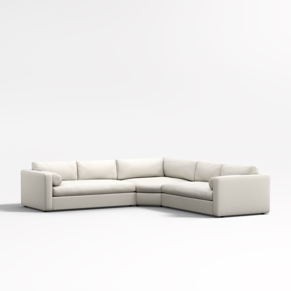 Aris Deep 3-Piece L-Shaped Wedge Bench Sectional Sofa