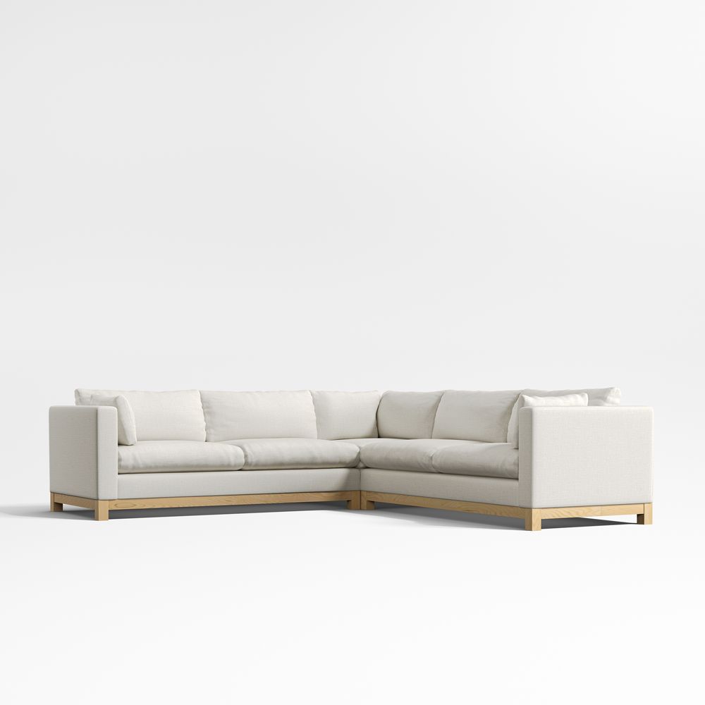 Pacific Wood Base 3-Piece L-Shaped Sectional Sofa