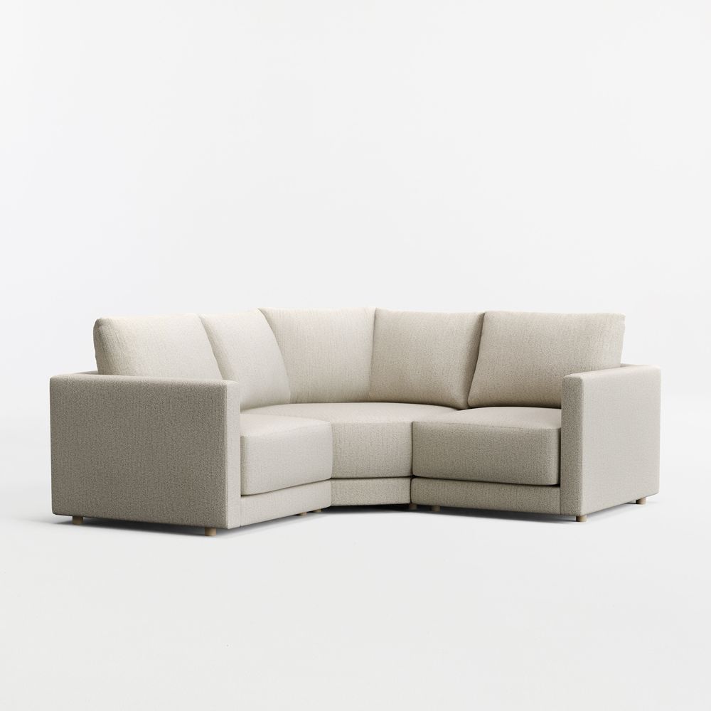 Gather 3-Piece L-Shaped Small Space Wedge Sectional Sofa
