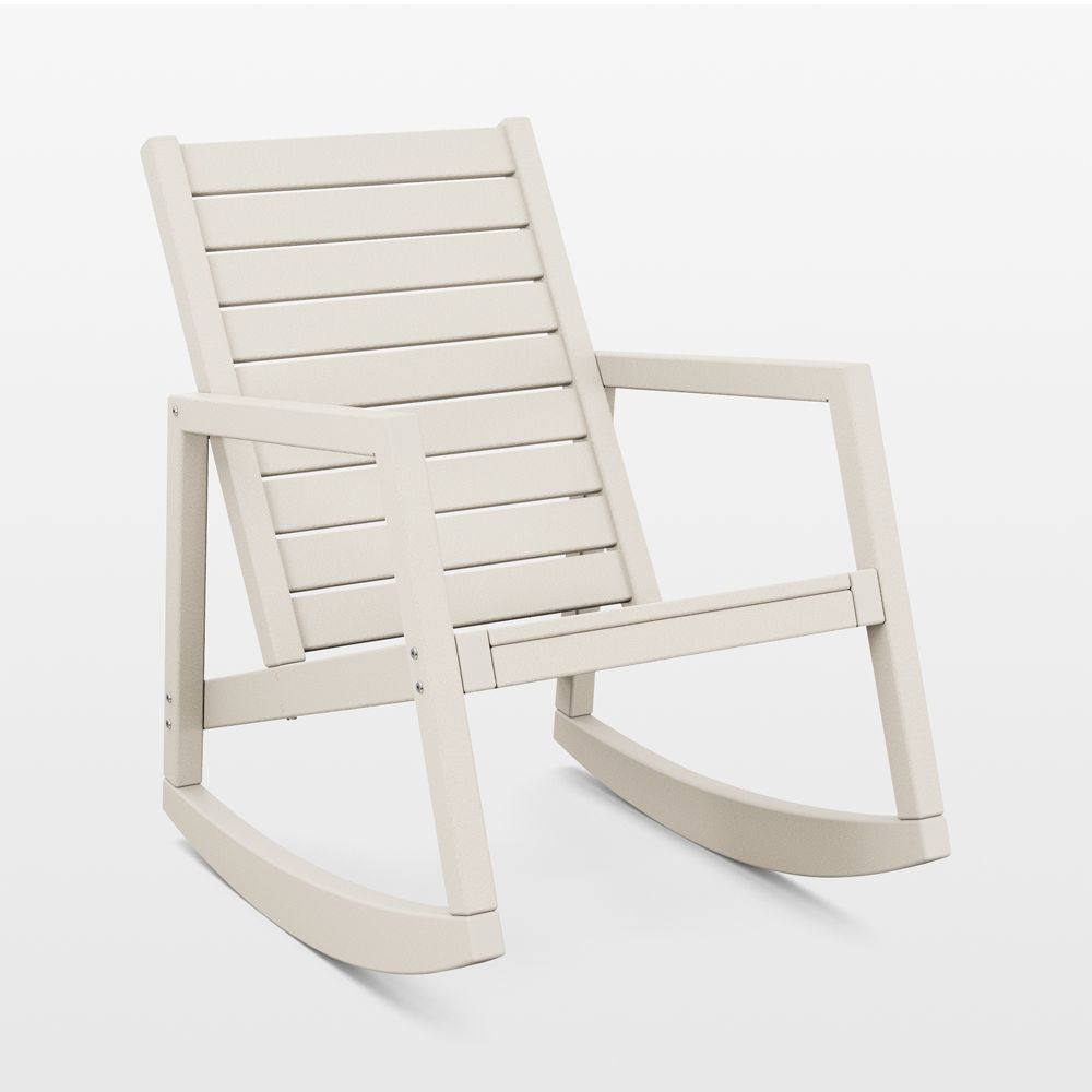 Loreto Sand Brown Outdoor Rocking Chair by POLYWOOD