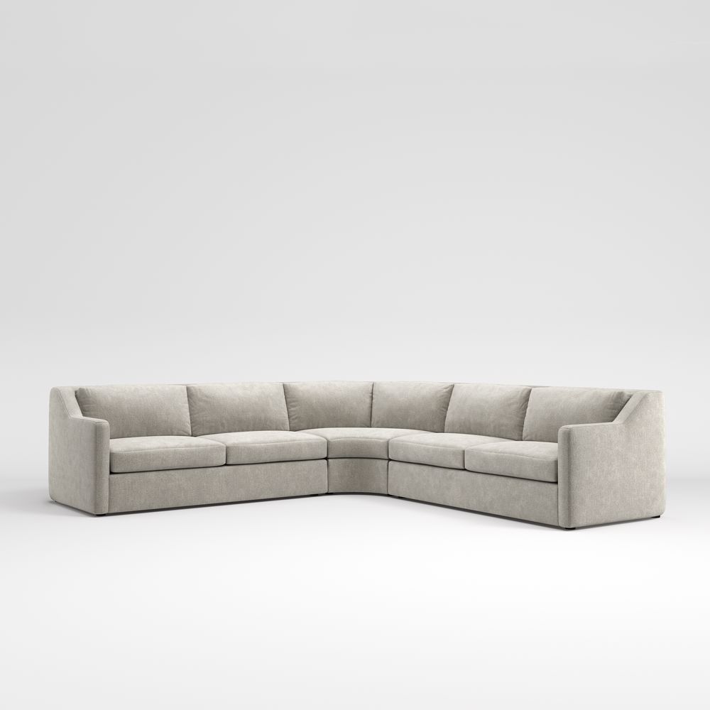 Notch 3-Piece L-Shaped Wedge Sectional Sofa