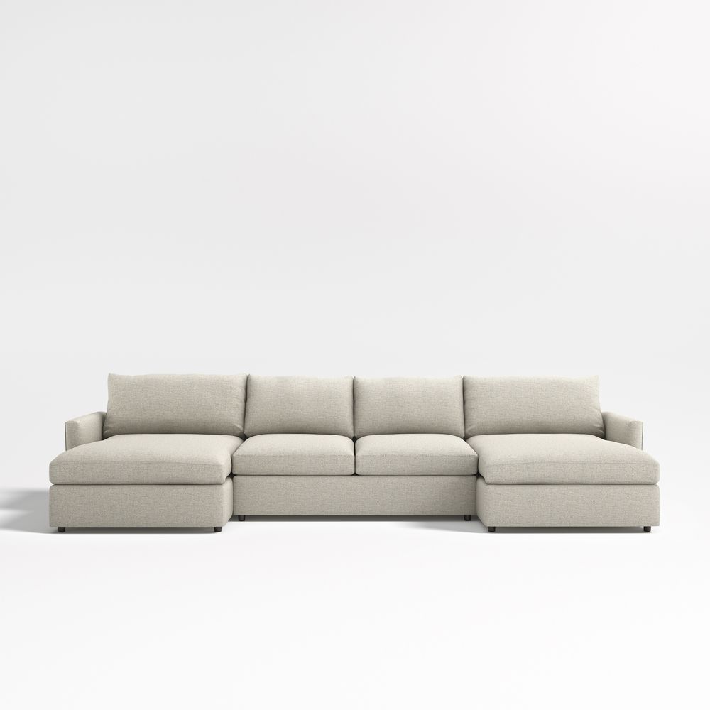 Lounge Deep 3-Piece U-Shaped Sectional Sofa with Double Chaise Lounge