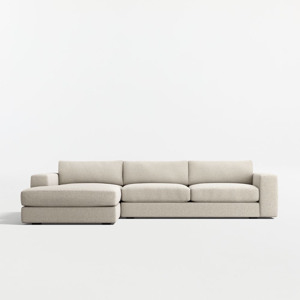 Oceanside Deep Low 2-Piece Sectional Sofa with Chaise Lounge