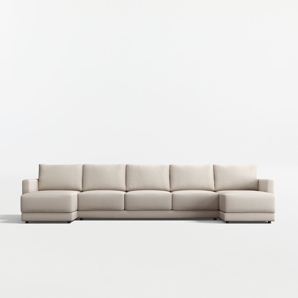 Gather Deep 3-Piece U-Shaped Sectional Sofa with Double Chaise Lounge