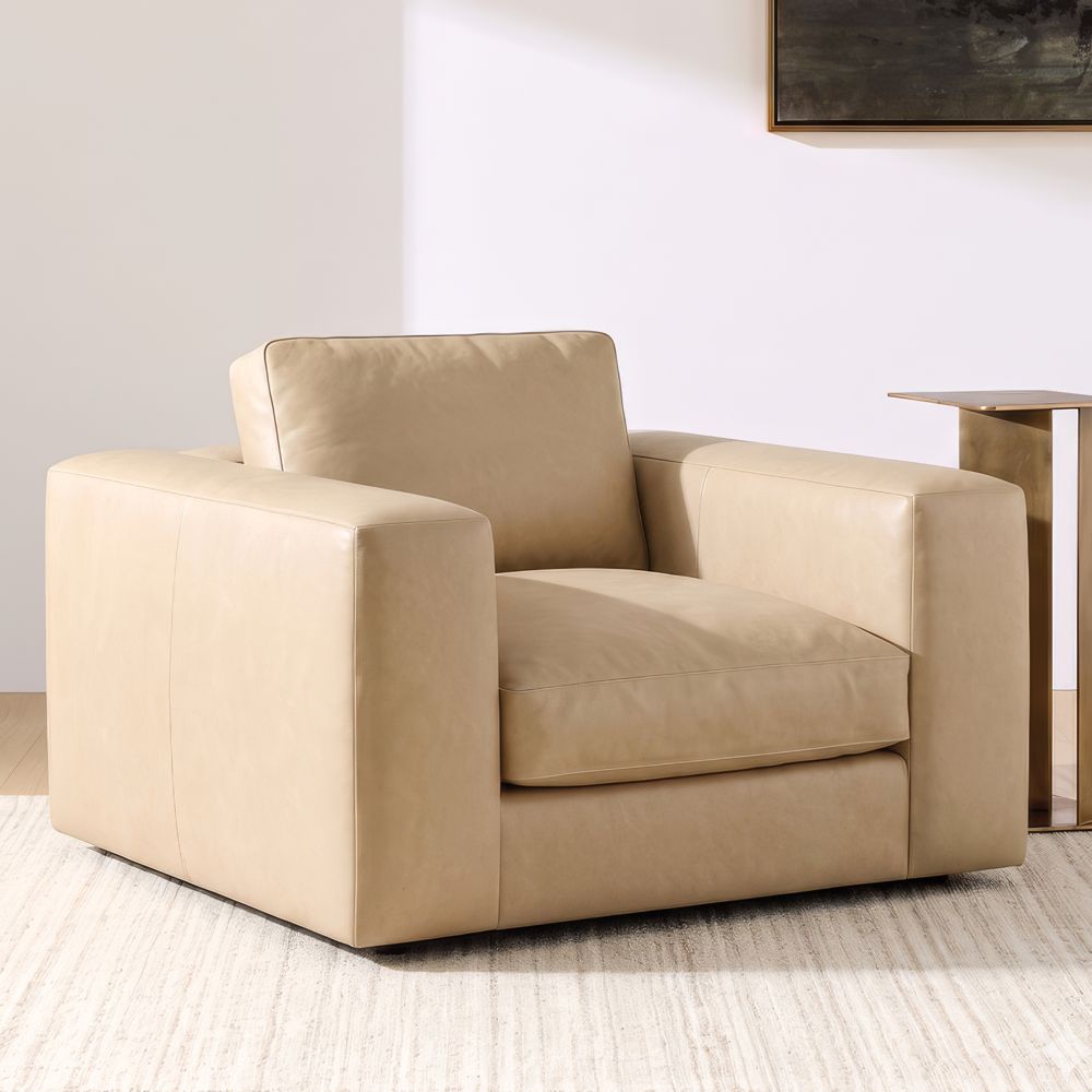 Oceanside Deep Low 42" Leather Swivel Chair
