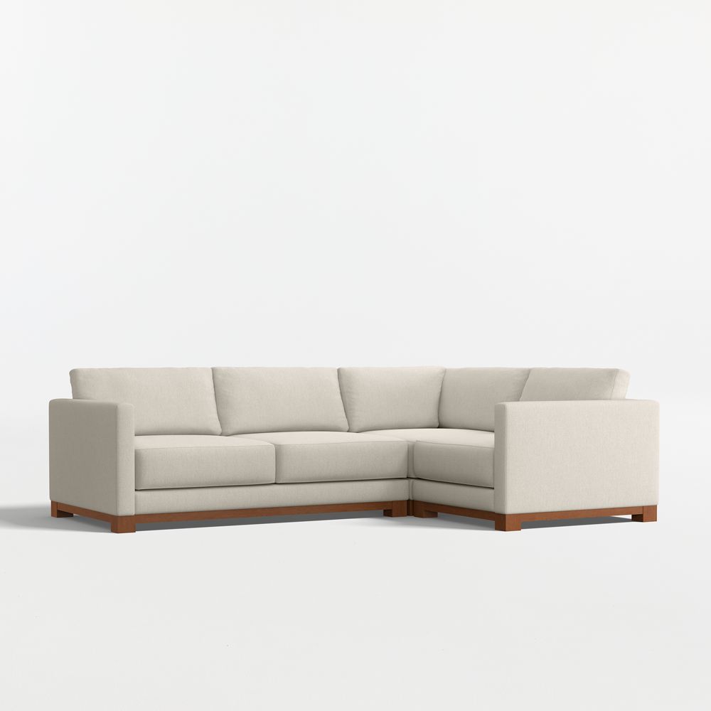 Gather Deep Wood Base 3-Piece Corner Sectional Sofa