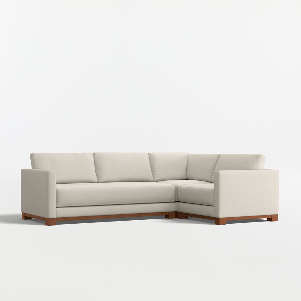 Gather Wood Base 3-Piece L-Shaped Bench Sectional Sofa