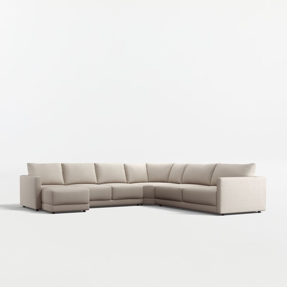 Gather Deep 4-Piece L-Shaped Wedge Sectional Sofa with Chaise Lounge