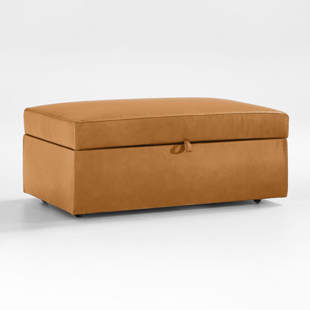 Gather Deep 42.5" Leather Storage Ottoman