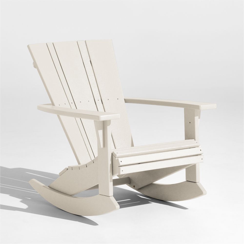 Vista Sand Brown Outdoor Adirondack Rocking Chair by POLYWOOD
