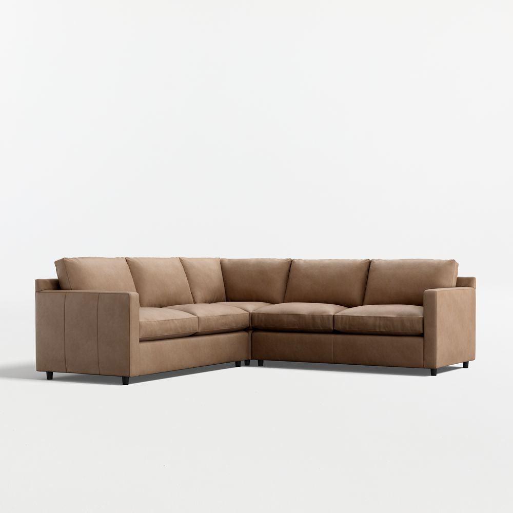 Barrett II 3-Piece Leather L-Shaped Sectional Sofa