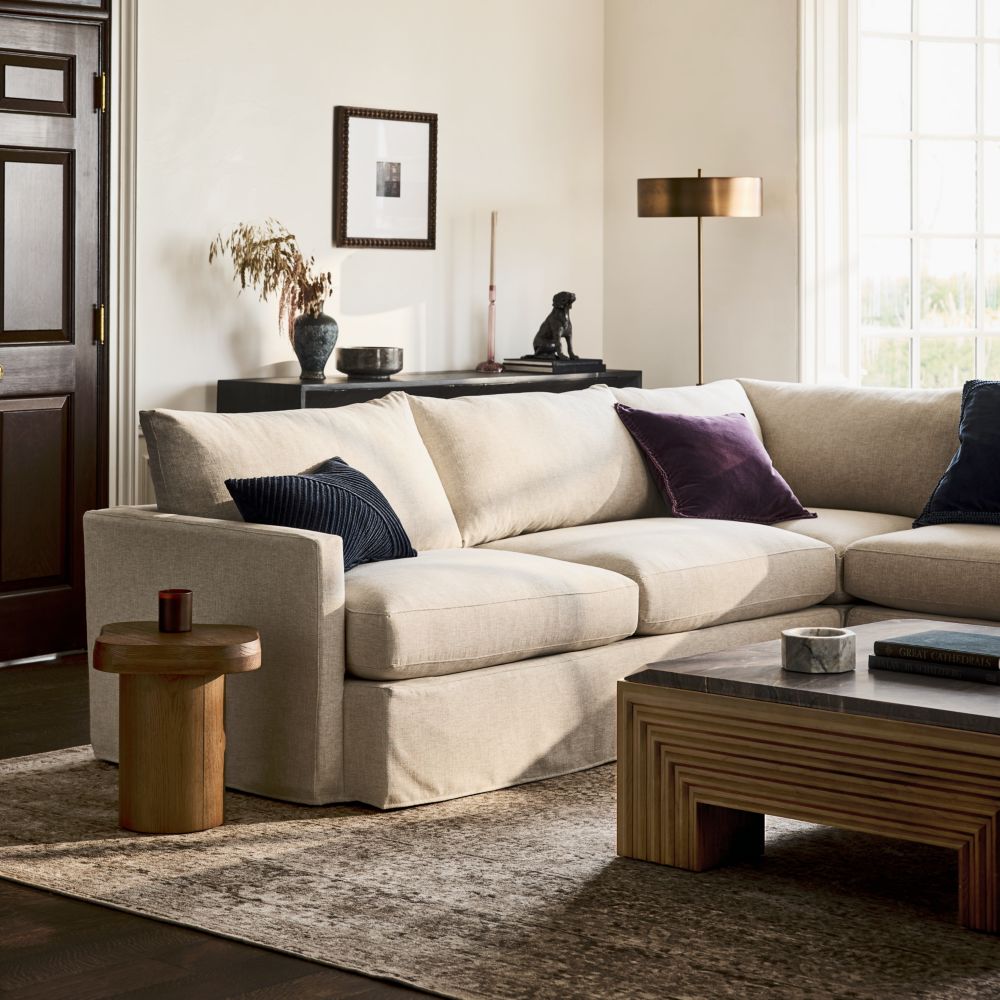 Lounge 3-Piece L-Shaped Slipcovered Sectional Sofa- Image 2