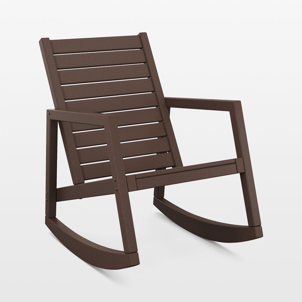 Loreto Mahogany Brown Outdoor Rocking Chair by POLYWOOD