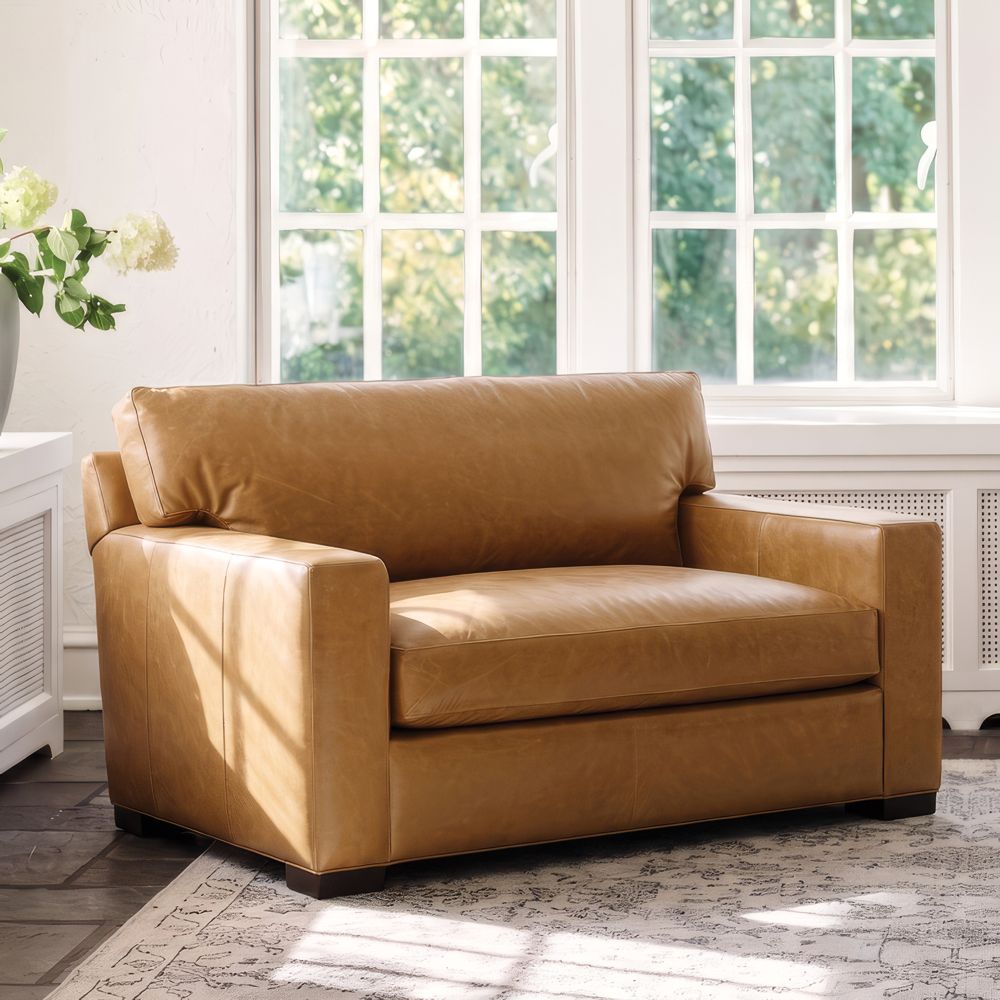 Axis 58" Leather Chair and a Half