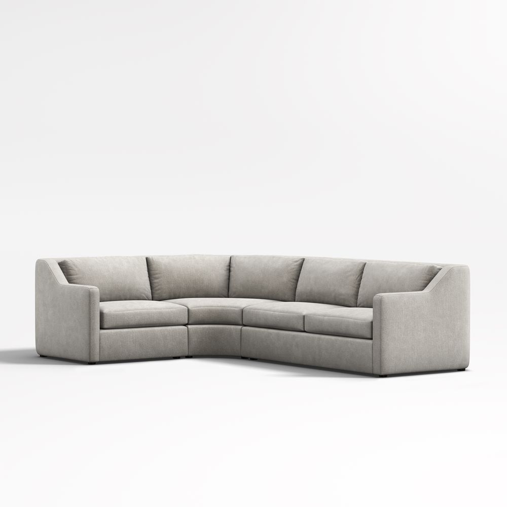Notch 3-Piece L-Shaped Wedge Sectional Sofa
