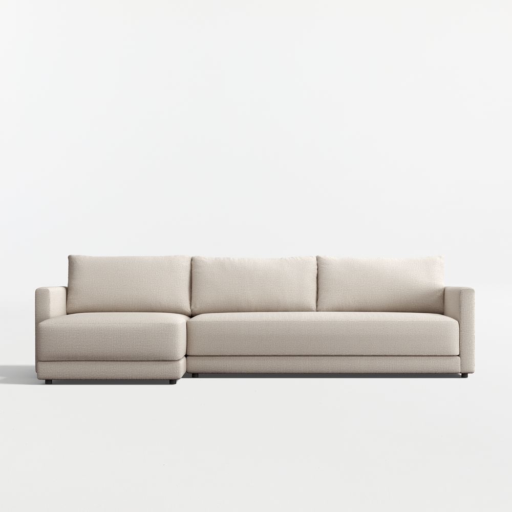 Gather Deep 2-Piece Bench Sectional Sofa with Extra Wide Chaise Lounge