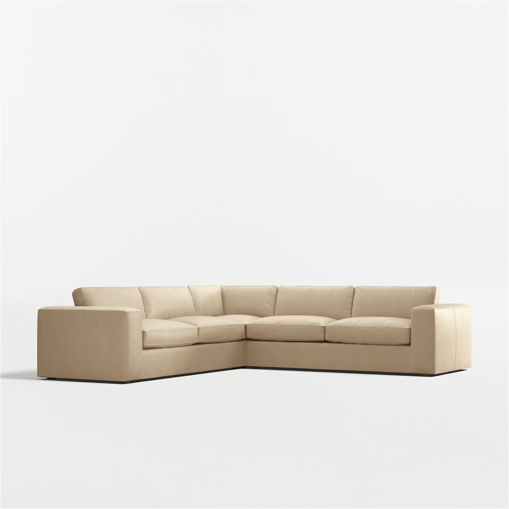 Oceanside 3-Piece L-Shaped Leather Sectional Sofa