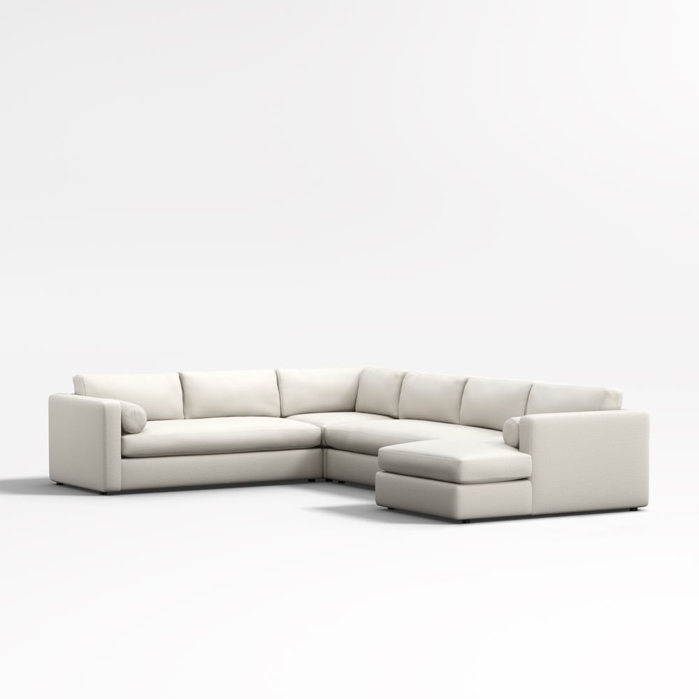 Aris 4-Piece L-Shaped Bench Sectional Sofa with Chaise Lounge