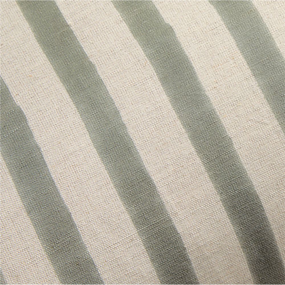 Alternative view of Yarra Stripe Fringe 24"x16" Shadow Sage Green Throw Pillow