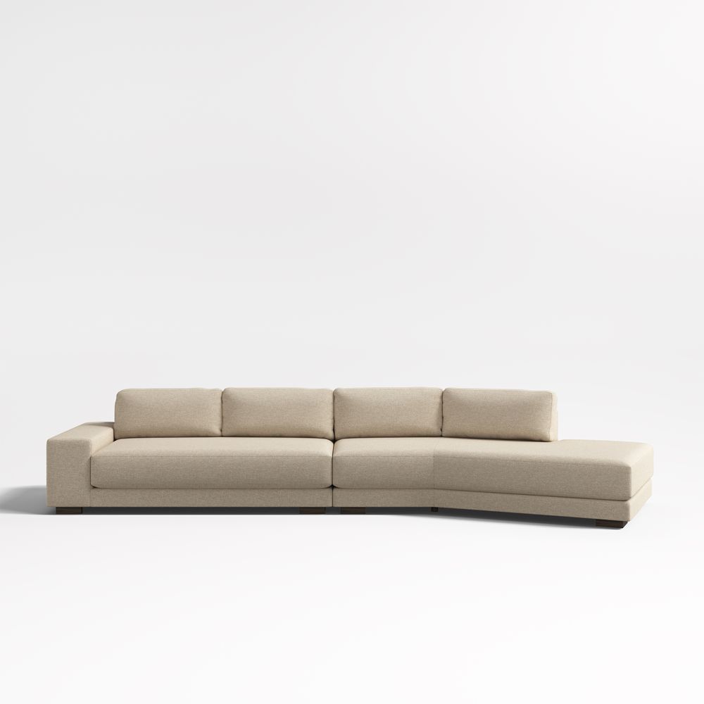 Horizon 2-Piece Bench Sectional Sofa with Angled Chaise Lounge