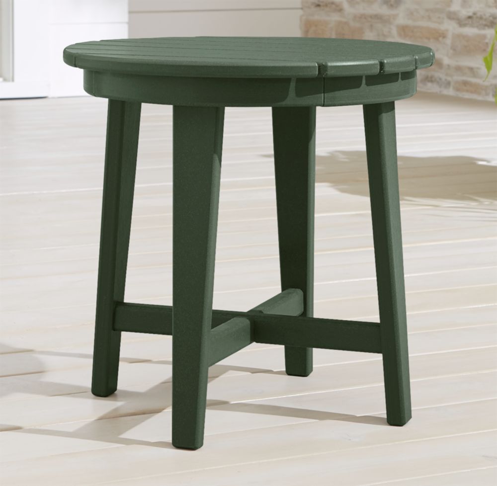 Vista II Green Outdoor Adirondack Side Table by POLYWOOD