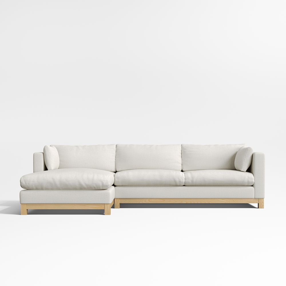Pacific Wood Base 2-Piece Sectional Sofa with Chaise Lounge