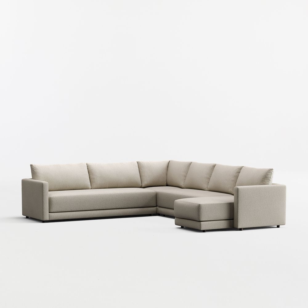 Gather 4-Piece L-Shaped Bench Sectional Sofa with Chaise Lounge