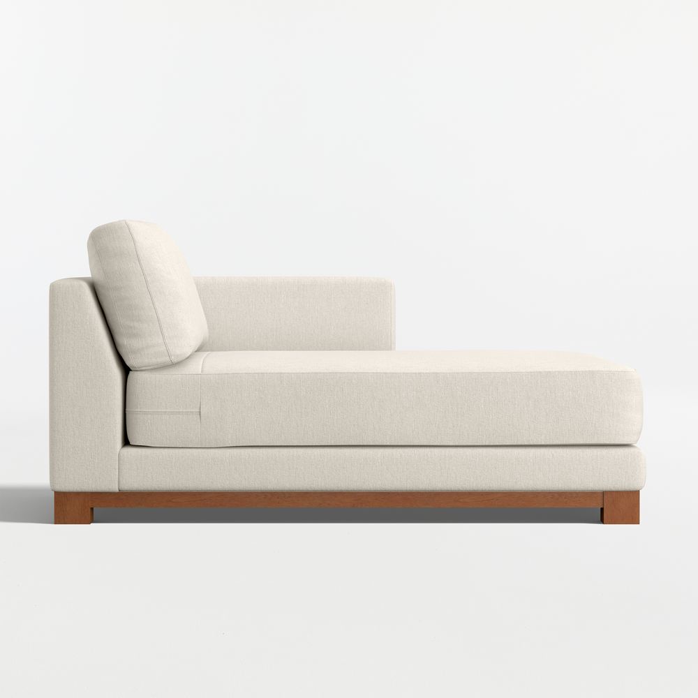 Gather Wood Base Right-Arm Chaise Lounge Sectional Piece
